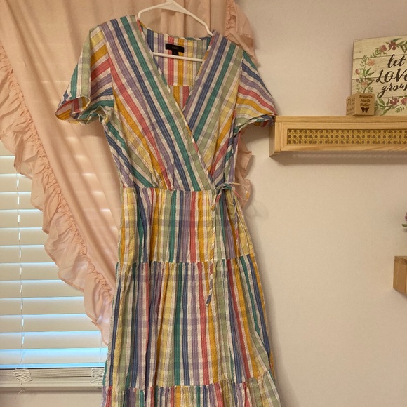 Sold out J.Crew faux wrap rainbow midi dress - Picture 5 of 5